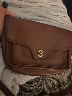 Coach Kent Saddle Bag Brown Leather Interior Label